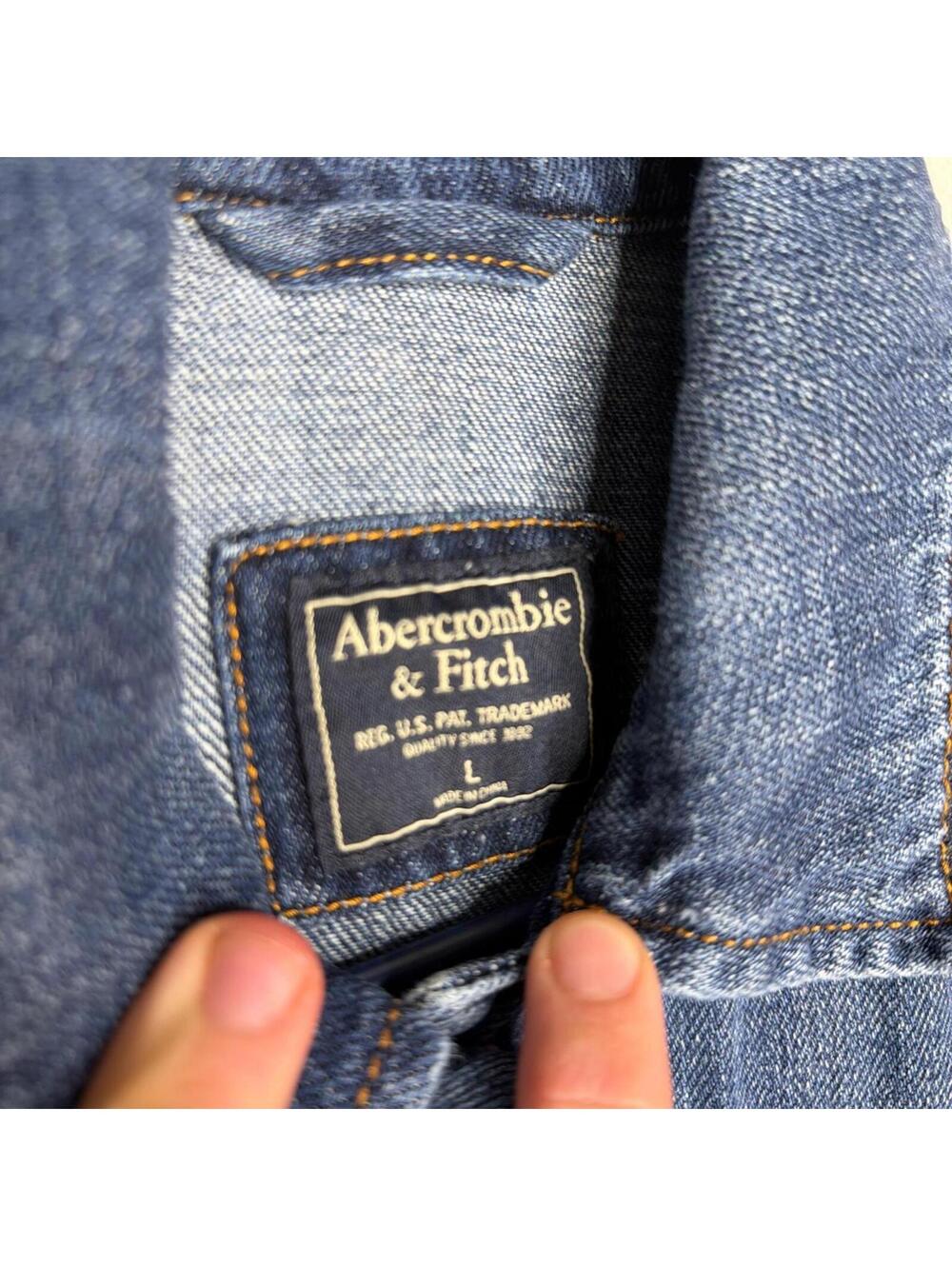 Distressed denim Abercrombie Fitch fringe jacket women’s L - Picture 4 of 7
